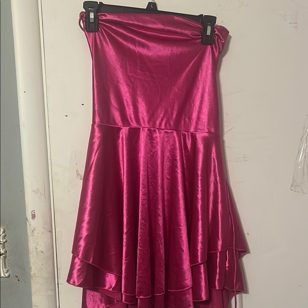 Elegant Pink Satin Skirt